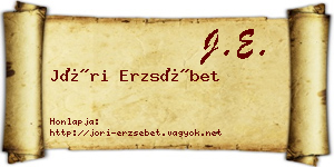 Jóri Erzsébet névjegykártya